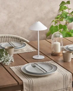 New Beliani Lampada da tavolo senza fili a LED FRANCOLI con dimmer Metallo Bianco