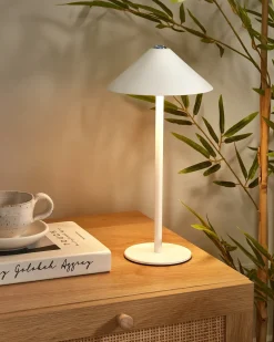 New Beliani Lampada da tavolo senza fili a LED FRANCOLI con dimmer Metallo Bianco