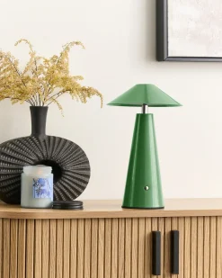 Sale Beliani Lampada da tavolo senza fili a LED APAYAO con dimmer Metallo Verde Argento Bianco Nero Verde