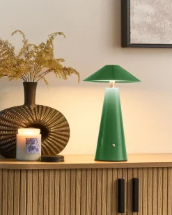 Sale Beliani Lampada da tavolo senza fili a LED APAYAO con dimmer Metallo Verde Argento Bianco Nero Verde