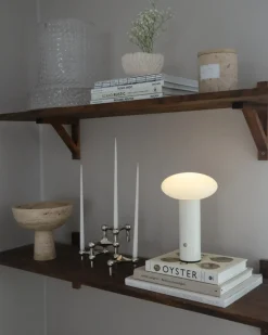 Clearance Beliani Lampada da tavolo senza fili a LED BUAYAN con dimmer Metallo Bianco Bianco Nero