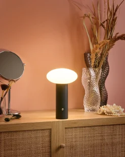 Discount Beliani Lampada da tavolo senza fili a LED BUAYAN con dimmer Metallo Nero Bianco Nero