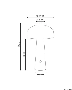 Best Beliani Lampada da tavolo senza fili a LED AGUSAN con dimmer Metallo Nero Bianco Nero