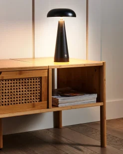 Outlet Beliani Lampada da tavolo senza fili a LED BOCONO con dimmer Metallo Nero
