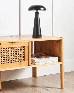 Outlet Beliani Lampada da tavolo senza fili a LED BOCONO con dimmer Metallo Nero