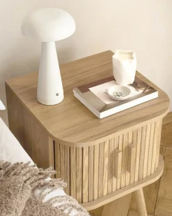Discount Beliani Lampada da tavolo senza fili a LED BOCONO con dimmer Metallo Bianco