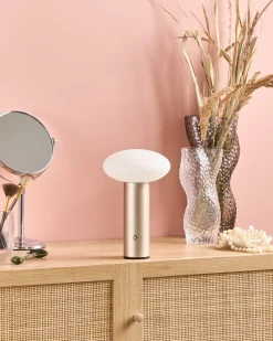 Online Beliani Lampada da tavolo senza fili a LED BUAYAN con dimmer Metallo Oro Bianco Oro