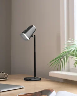 Discount Beliani Lampada da tavolo senza fili a LED MUSCA con dimmer Nero