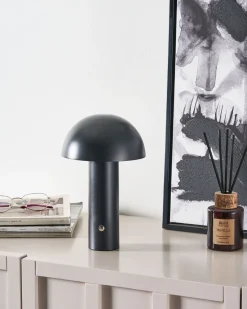 Beliani Lampada da tavolo senza fili a LED BOJO con dimmer Metallo Nero