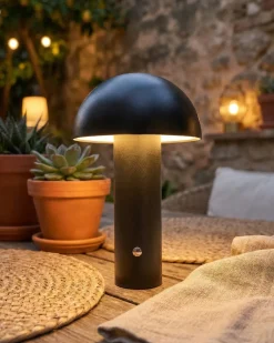 Beliani Lampada da tavolo senza fili a LED BOJO con dimmer Metallo Nero