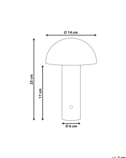 Beliani Lampada da tavolo senza fili a LED BOJO con dimmer Metallo Nero