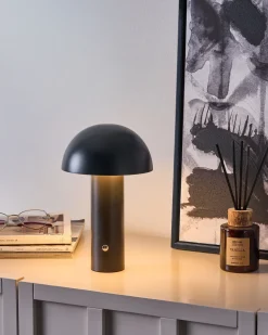 Beliani Lampada da tavolo senza fili a LED BOJO con dimmer Metallo Nero
