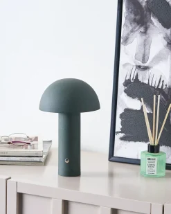 Outlet Beliani Lampada da tavolo senza fili a LED BOJO con dimmer Metallo scuro Verde