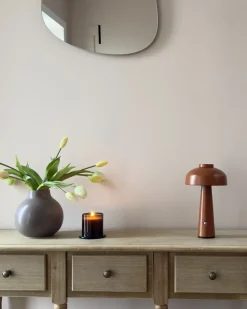 Discount Beliani Lampada da tavolo senza fili a LED AGUSAN con dimmer Metallo Marrone