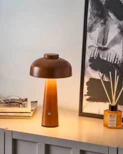 Discount Beliani Lampada da tavolo senza fili a LED AGUSAN con dimmer Metallo Marrone