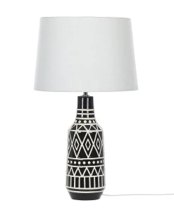 Sale Beliani Lampada da tavolo SHEBELLE Ceramica Nero Beige Bianco Nero