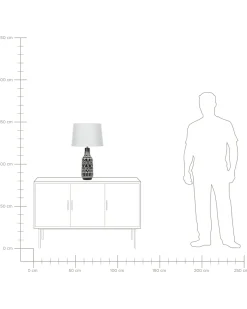 Sale Beliani Lampada da tavolo SHEBELLE Ceramica Nero Beige Bianco Nero