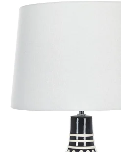 Sale Beliani Lampada da tavolo SHEBELLE Ceramica Nero Beige Bianco Nero