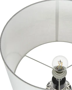 Sale Beliani Lampada da tavolo SHEBELLE Ceramica Nero Beige Bianco Nero