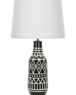 Sale Beliani Lampada da tavolo SHEBELLE Ceramica Nero Beige Bianco Nero