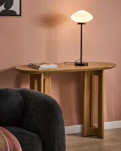 New Beliani Lampada da tavolo SIBUN Metallo Nero Bianco Nero