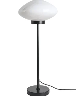 New Beliani Lampada da tavolo SIBUN Metallo Nero Bianco Nero