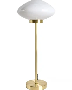 New Beliani Lampada da tavolo SIBUN Metallo Oro Bianco Oro
