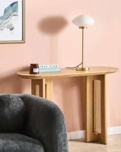 New Beliani Lampada da tavolo SIBUN Metallo Oro Bianco Oro