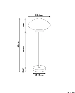 Outlet Beliani Lampada da tavolo SIBUN Metallo Argento Argento Bianco