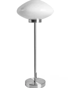 Outlet Beliani Lampada da tavolo SIBUN Metallo Argento Argento Bianco