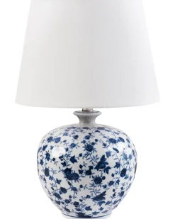 Hot Beliani Lampada da tavolo SILVES Porcellana Bianco/Blu Bianco Blu