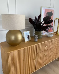 Best Beliani Lampada da tavolo SOBRAMATI Metallo Ottone Beige Ottone