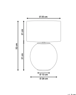 Best Beliani Lampada da tavolo SOBRAMATI Metallo Ottone Beige Ottone