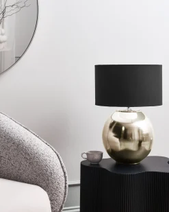 Beliani Lampada da tavolo SOBRAMATI Metallo Argento Argento Nero