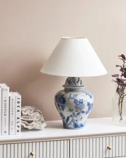 Online Beliani Lampada da tavolo SORRAIA Porcellana Bianco/Blu Bianco Blu
