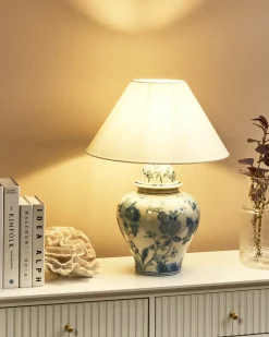 Online Beliani Lampada da tavolo SORRAIA Porcellana Bianco/Blu Bianco Blu