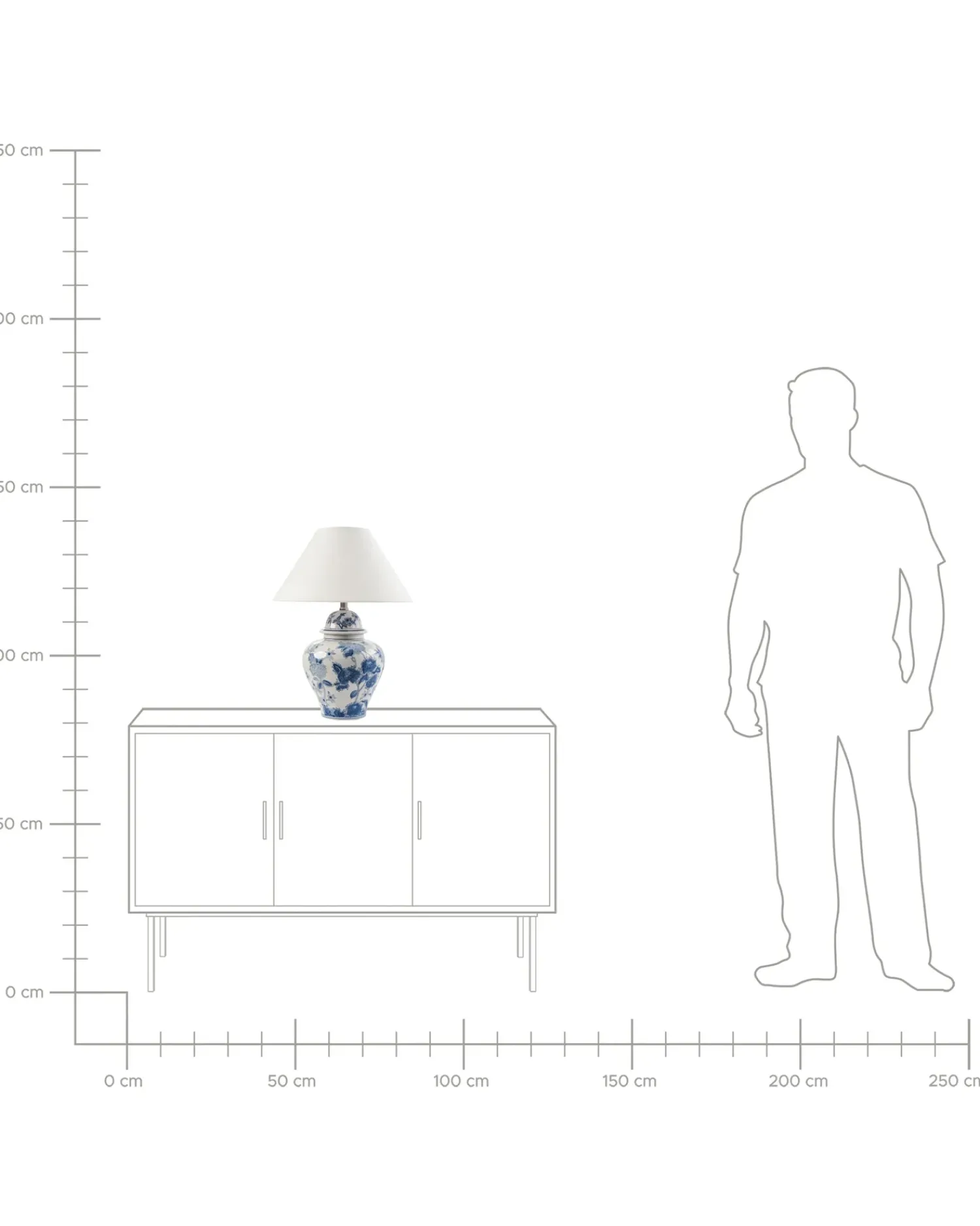 Online Beliani Lampada da tavolo SORRAIA Porcellana Bianco/Blu Bianco Blu
