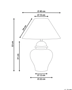 Online Beliani Lampada da tavolo SORRAIA Porcellana Bianco/Blu Bianco Blu
