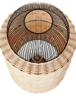 Outlet Beliani Lampada da tavolo TANGANYIKA Rattan Naturale Beige Naturale Nero