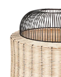 Outlet Beliani Lampada da tavolo TANGANYIKA Rattan Naturale Beige Naturale Nero