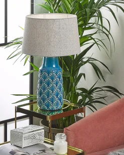 Online Beliani Lampada da tavolo THAYA Ceramica Blu Beige Blu