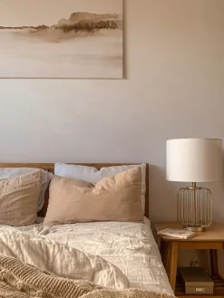 Online Beliani Lampada da tavolo THOUET Metallo Oro Bianco Oro