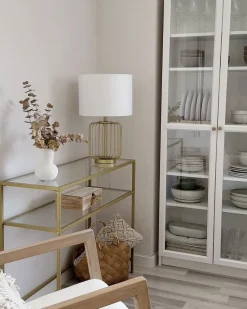 Online Beliani Lampada da tavolo THOUET Metallo Oro Bianco Oro