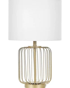 Online Beliani Lampada da tavolo THOUET Metallo Oro Bianco Oro