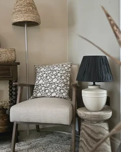 Outlet Beliani Lampada da tavolo TIGRE Ceramica Beige Beige Nero