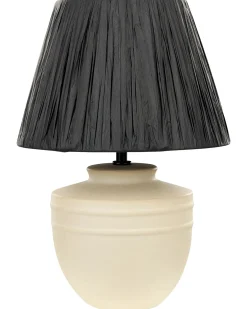 Outlet Beliani Lampada da tavolo TIGRE Ceramica Beige Beige Nero