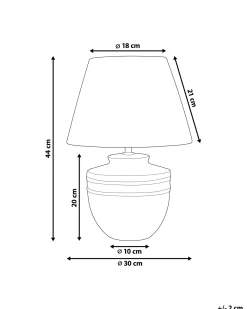 Outlet Beliani Lampada da tavolo TIGRE Ceramica Beige Beige Nero