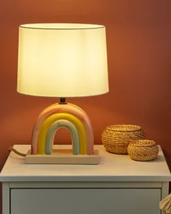 Clearance Beliani Lampada da tavolo TITNA Ceramica Multicolore Bianco Multicolore