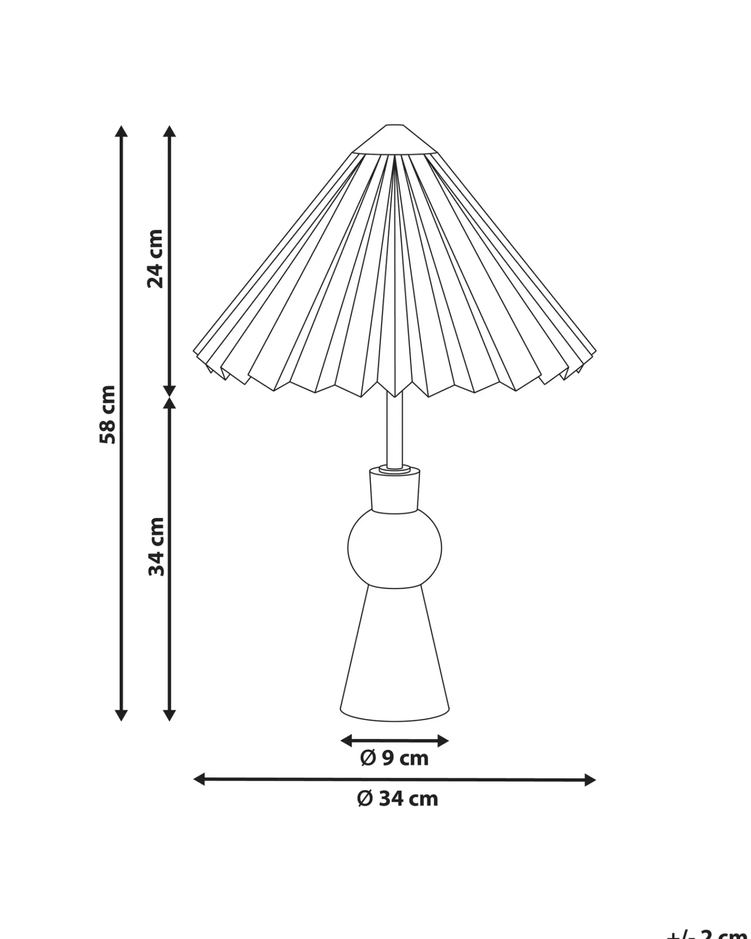 New Beliani Lampada da tavolo TOJSAN Carta Beige Beige Marrone