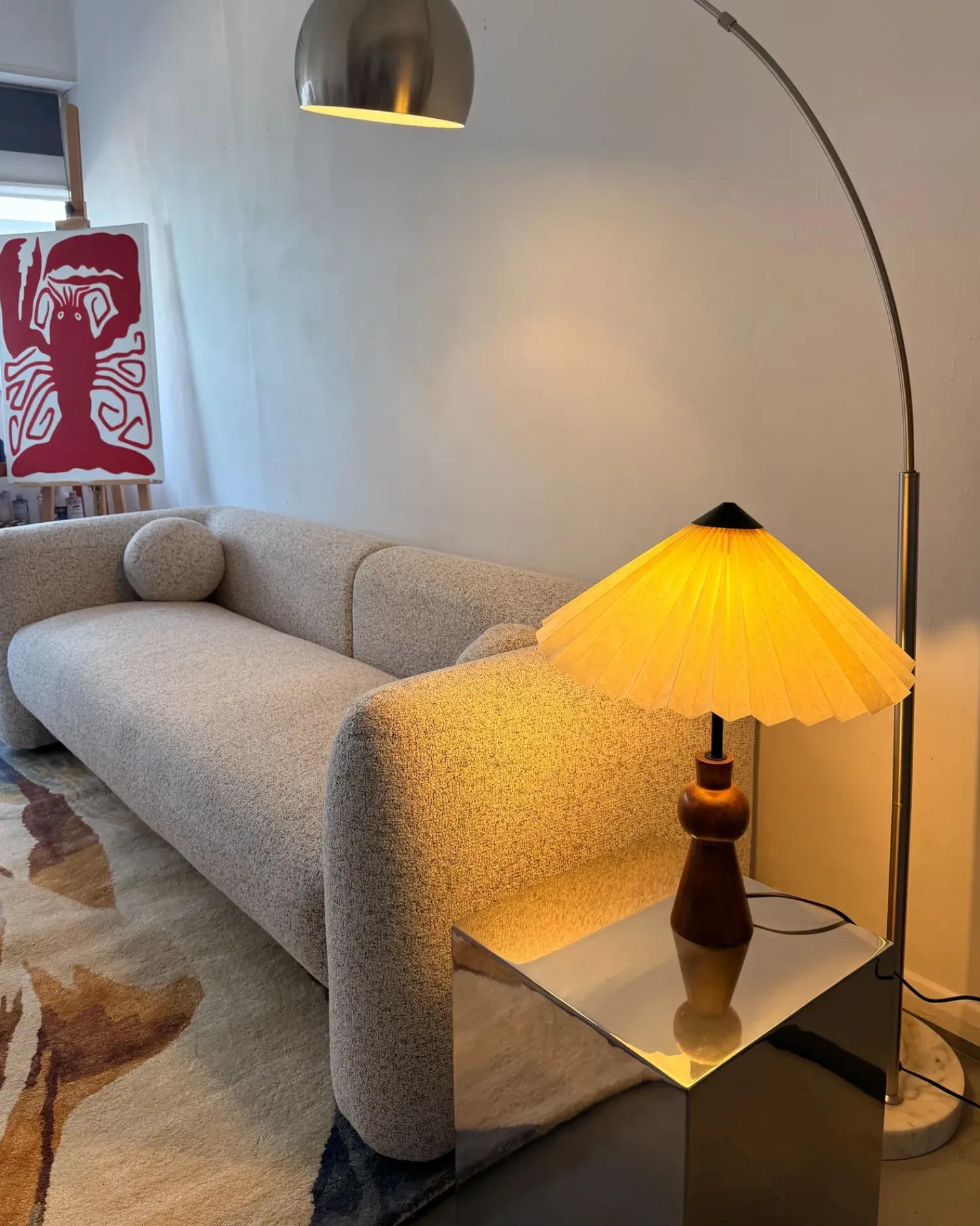 New Beliani Lampada da tavolo TOJSAN Carta Beige Beige Marrone